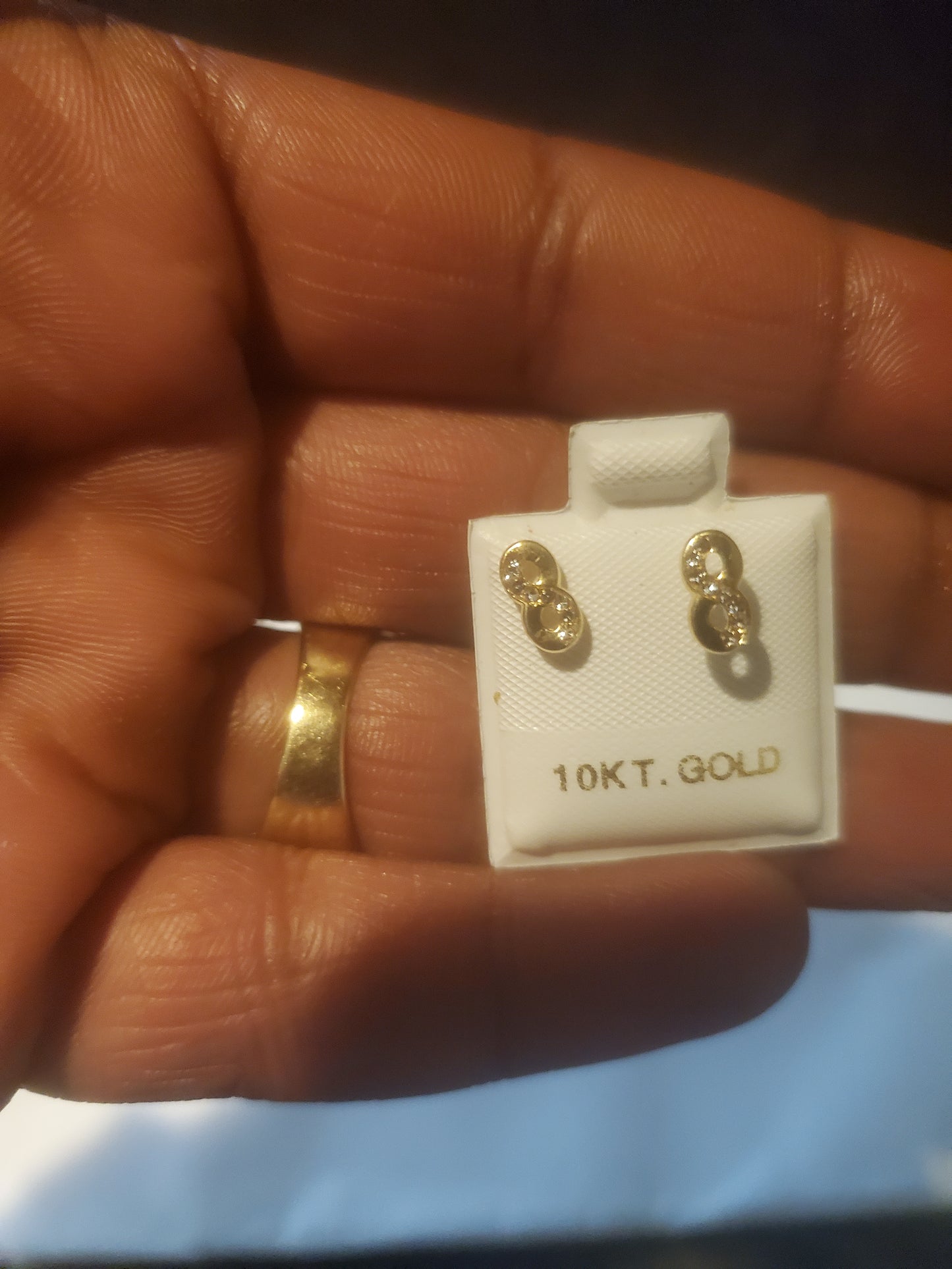 Yellow 10KT Gold Infinfity Symbol Earrings