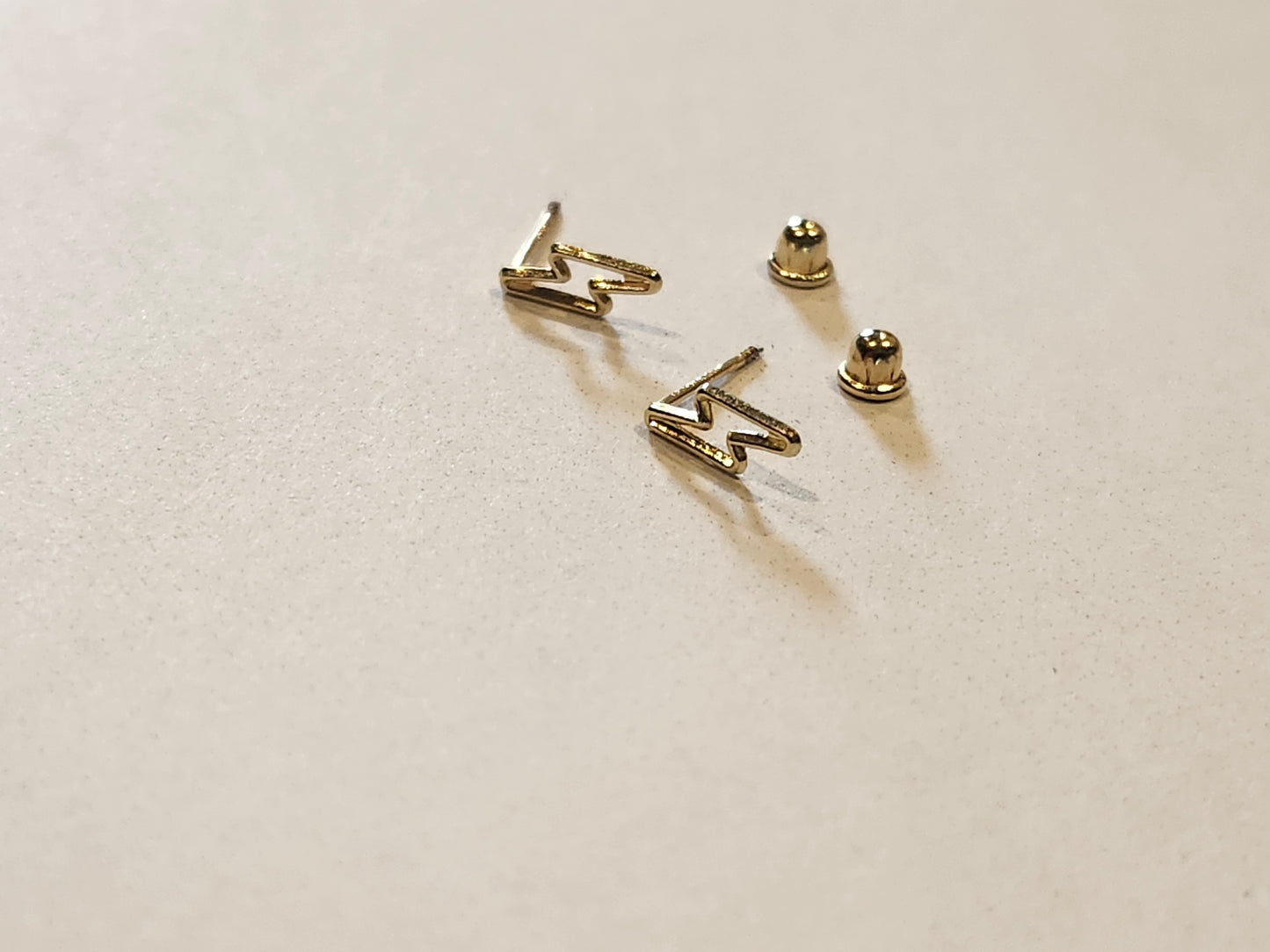 Yellow 10KT Gold Lighting Bolt Earrings