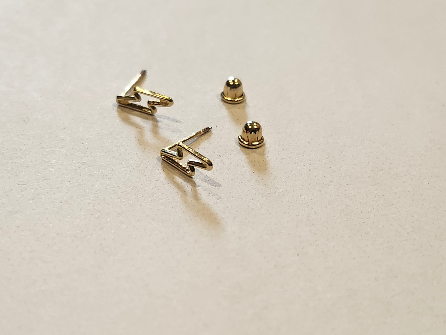 Yellow 10KT Gold Lighting Bolt Earrings