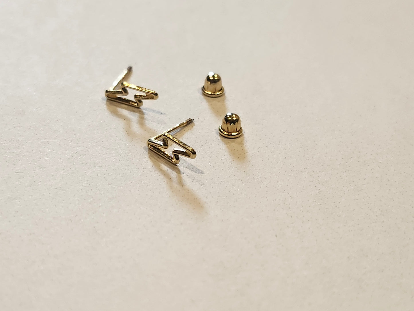 Yellow 10KT Gold Lighting Bolt Earrings