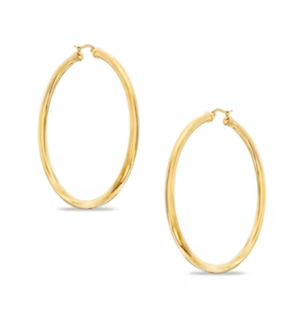 Sterling Silver 925 Gold Overtone Hoops